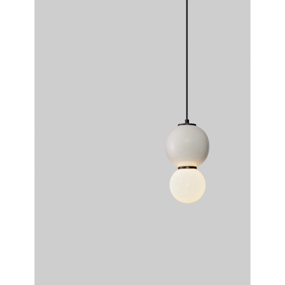 Suspension Noesis Ø 15cm gris clair avec blanc Lyora 5212017483690
