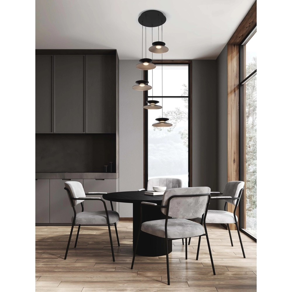 Suspension design Morfi 5 lumières noir Lyora 5212017458483