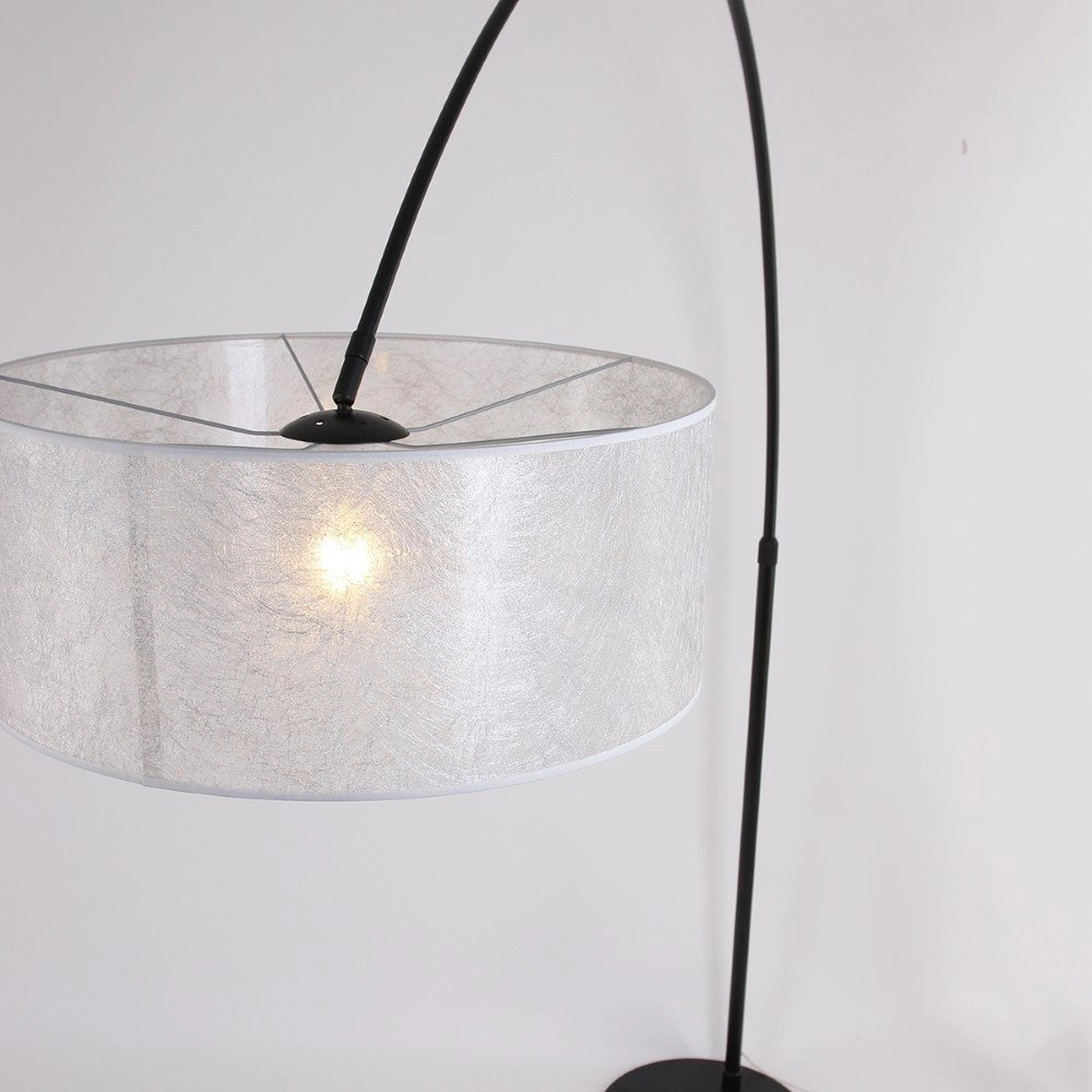 Lampe à arc Stresa noir avec teinte sizoflor argentée Steinhauer 8712746106664