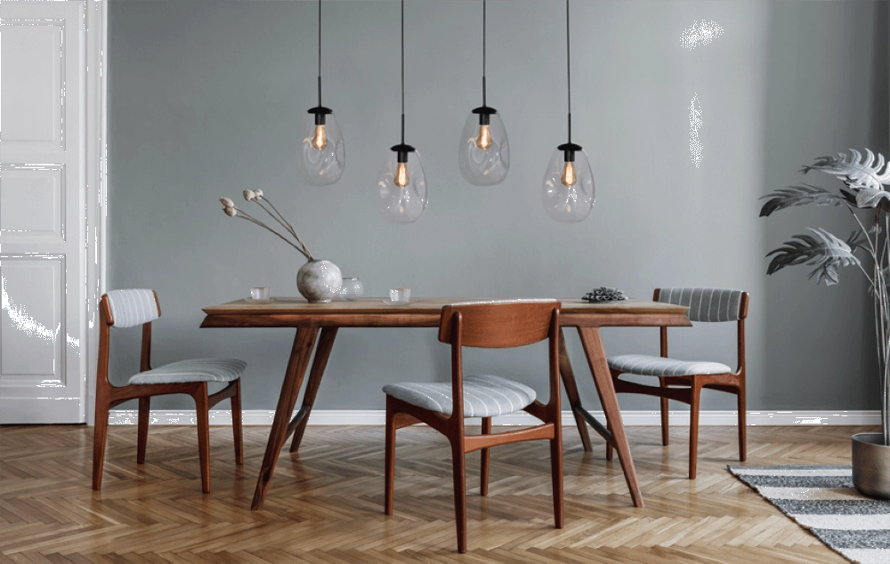 Lampe suspendue Lava 4x verre transparent Ø 22,5 cm Masterlight 8718121286075