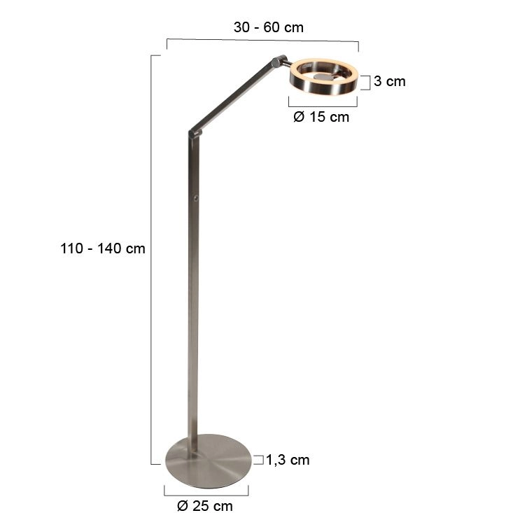 Lampe de lecture de conception Ringlux Métal brossé Steinhauer 8712746180886