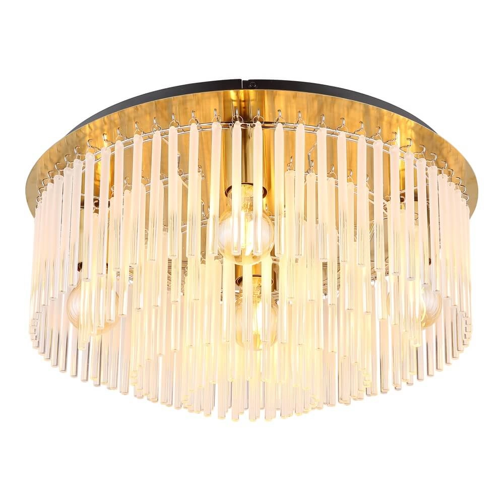 Plafonnier doré Gorley avec verre Ø 50cm Plafonnier doré Gorley avec verre Ø 50cm
