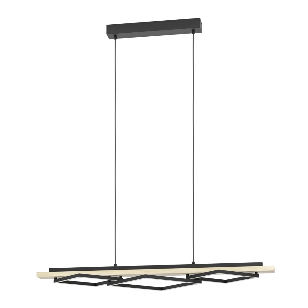 Suspension design Boyal noir avec bois