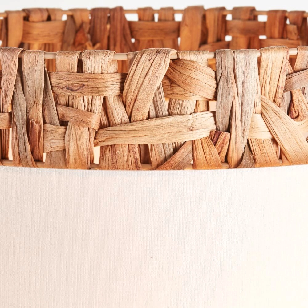 Plafonnier Waterlilly rotin avec tissu blanc Brilliant 4004353411946