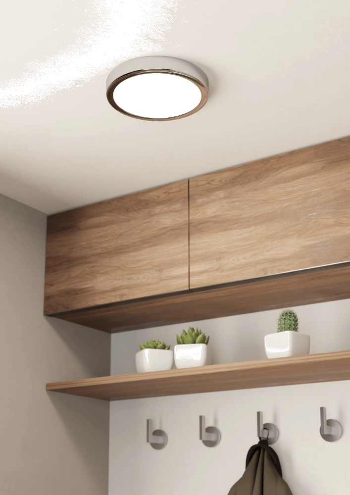 Lampe de salle de bain Fueva 5 IP44 - Chromé - Ø 21cm Eglo 9008606245246