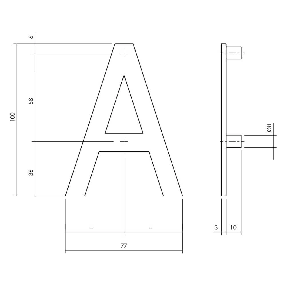 Lettre de maison A Numbra 10cm noir Intersteel 8714186541500