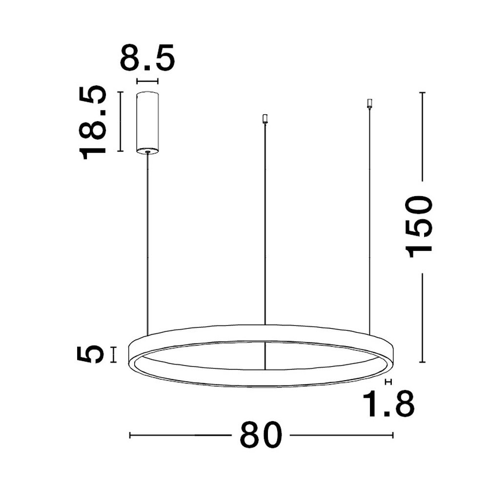 Suspension noire Elowen design Ø 80cm Lyora 5212017439093