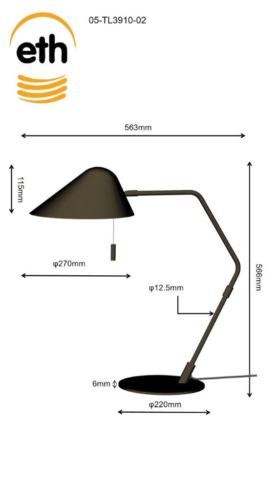 Lampe de table de conception Lotte Anodic Brown ETH 8720195310396