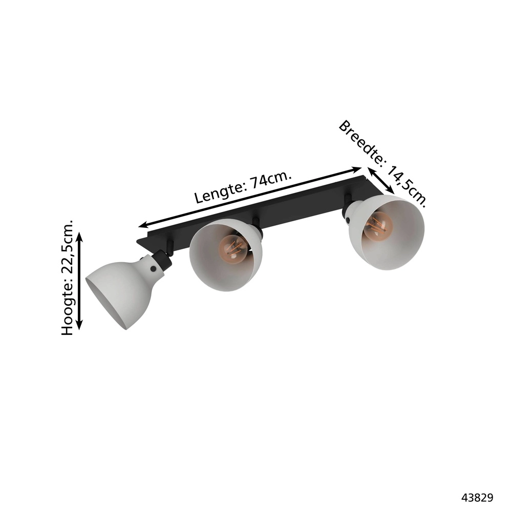 Lampe de plafond grise Matlock 3x E27 - design Eglo 9002759438296
