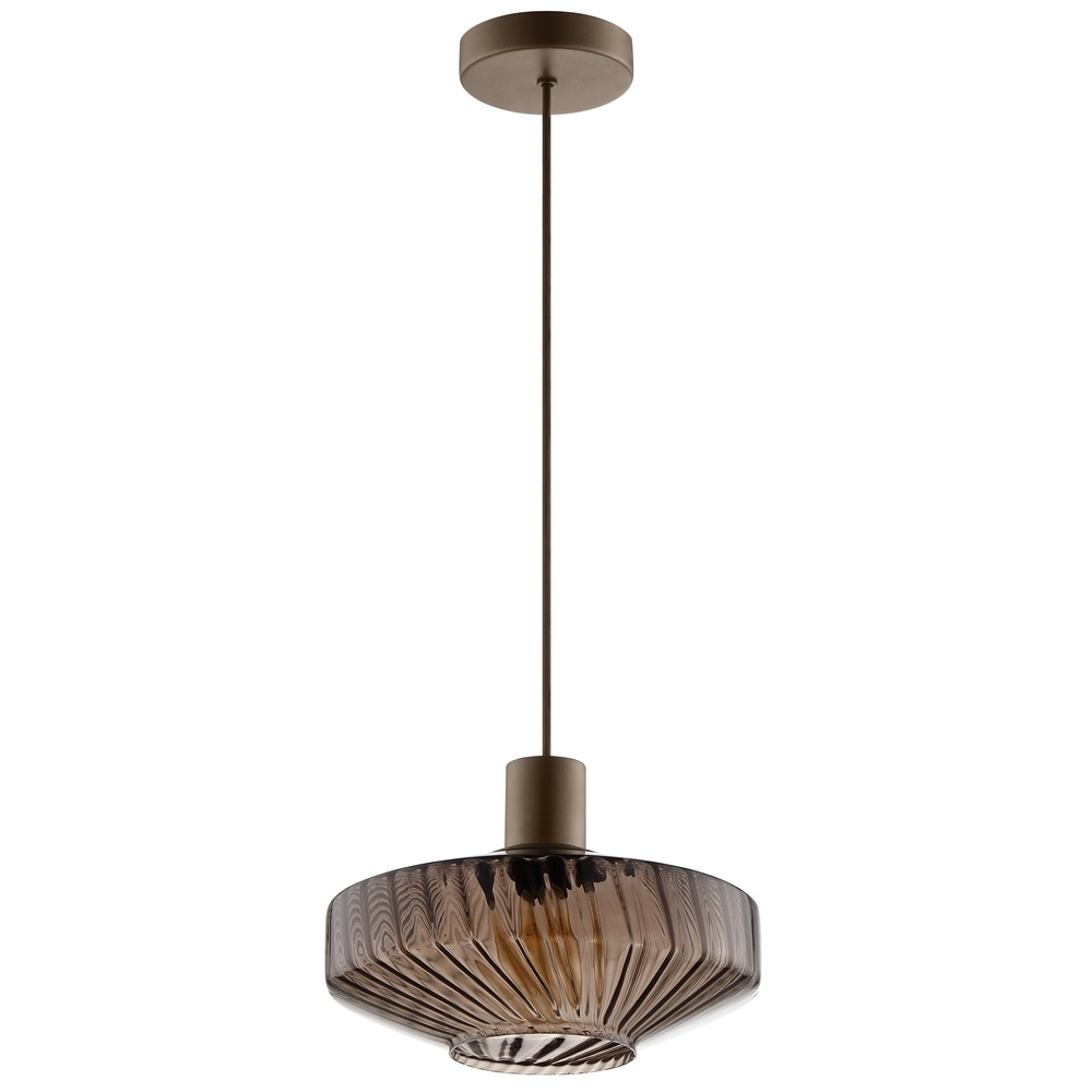 Lampe pendante unique Lyn brun café Ø 28cm Brilliant 4004353476990