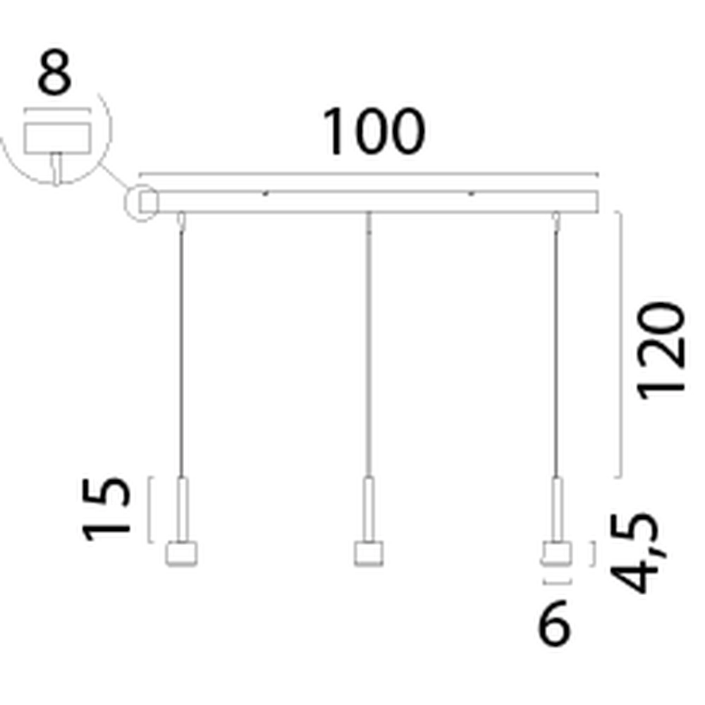 Lampe pendante à 3 lampes Fabro LED - Or mat Masterlight 8718121316956
