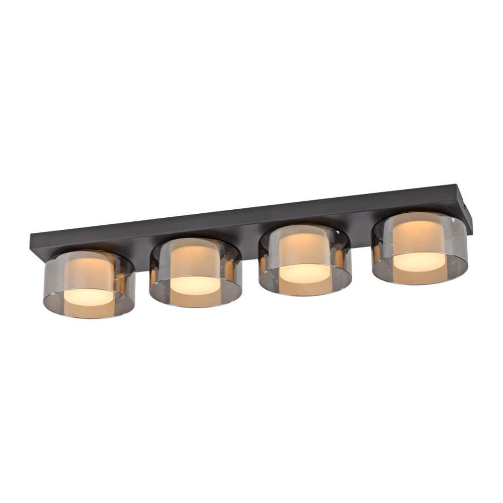 Plafonnier noir Rika 4 lumières noir Plafonnier noir Rika 4 lumières noir