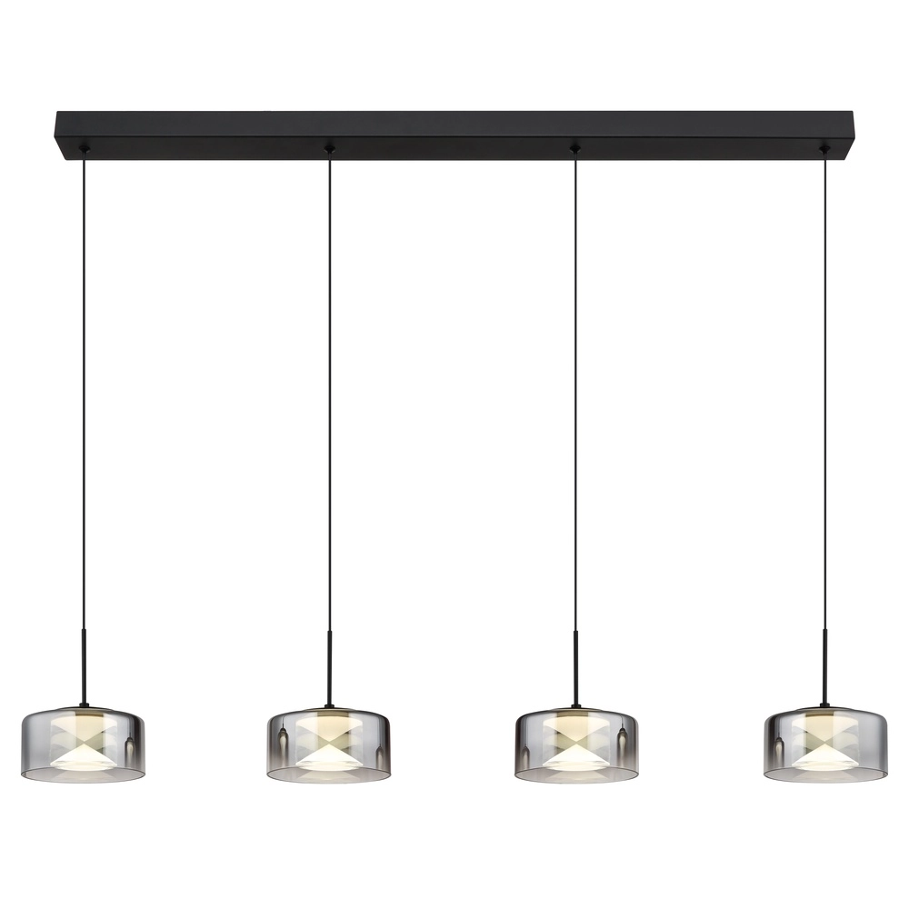 Lampe pendante de conception Belinda Noir à 4 lumières Globo 9007371531295