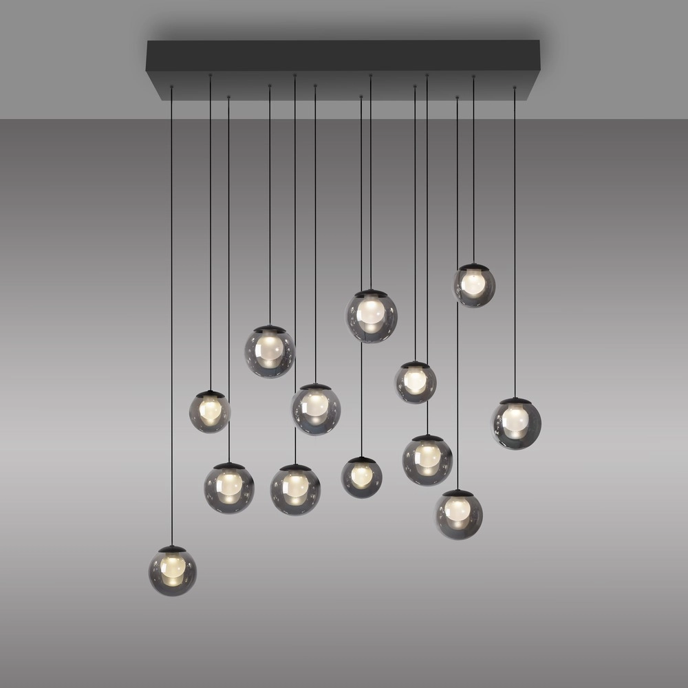 Lampe suspendue à 13 lumières Pure Popup Gris mystique Paul Neuhaus 4012248398302
