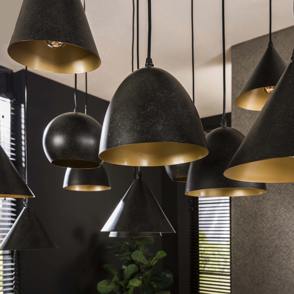 Lampe pendante XXL Metal 18 lumières - noir Lyora 8716803512313