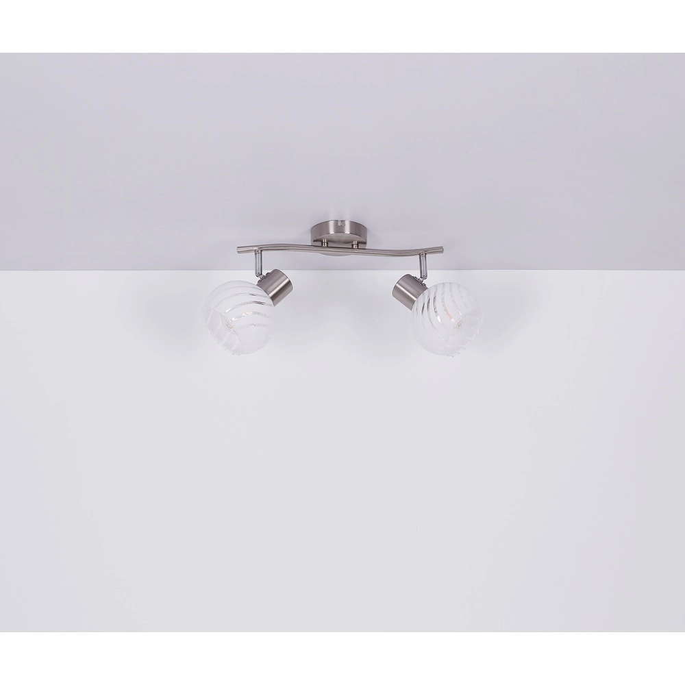 Lampe de plafond Willy Nickel 2-light Globo 9007371406104
