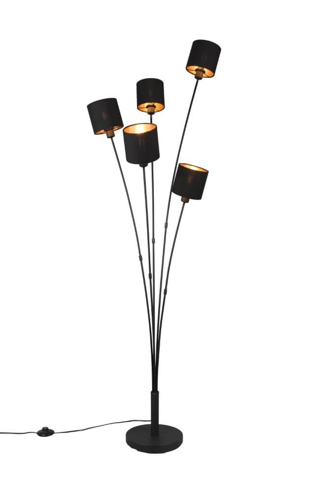 Lampadaire Tommy 5 lumières noir