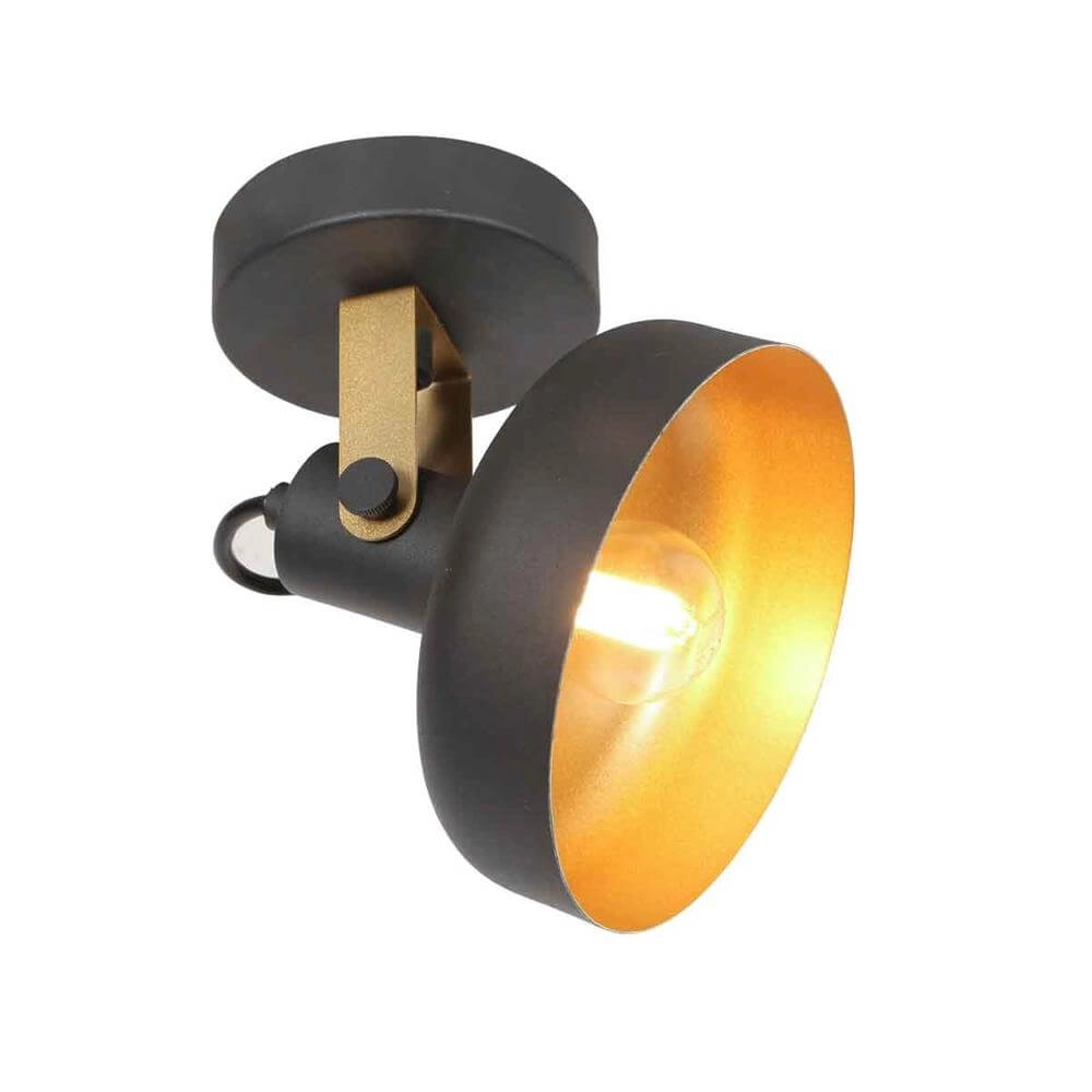 Applique murale Prato noir avec or Steinhauer 8712746176377