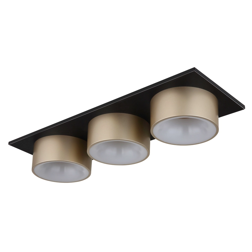 Lampe de plafond à 3 lumières Raymond noir avec du champagne Globo 9007371533862