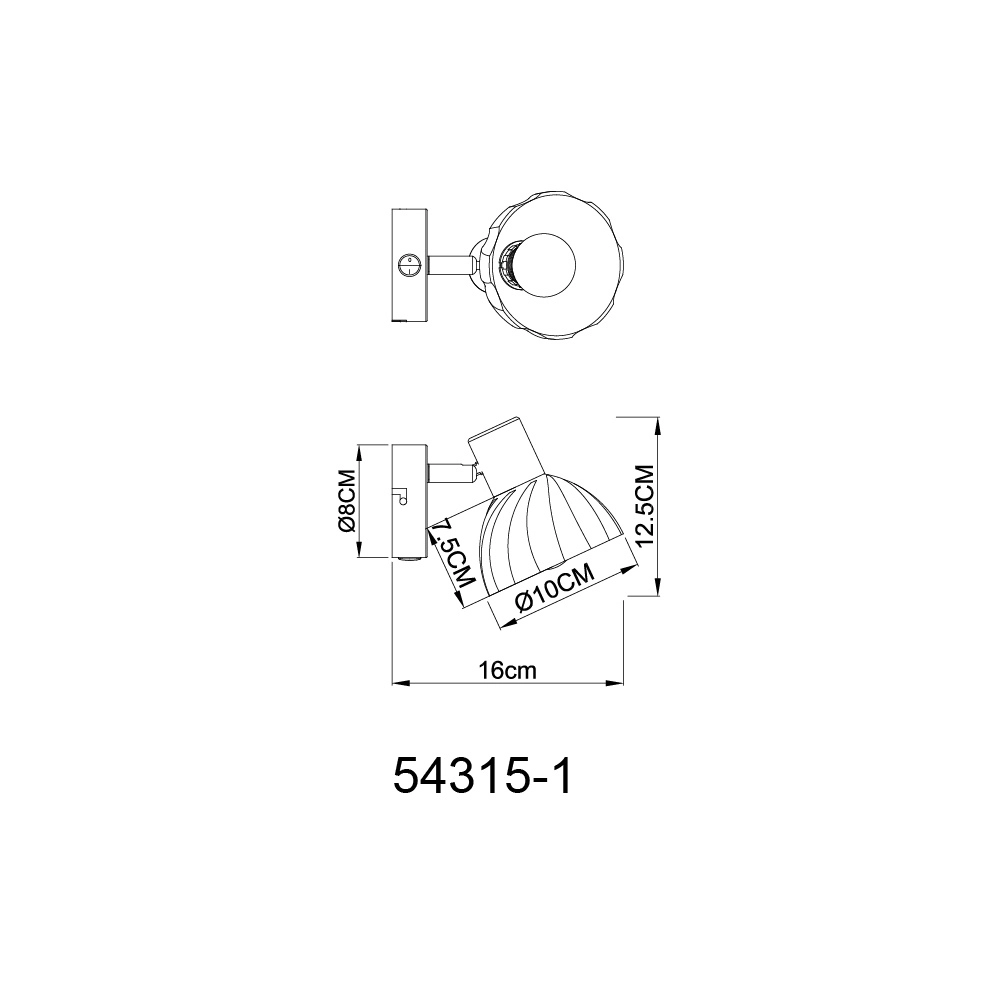 Lampe murale Zachery nickel Globo 9007371528486