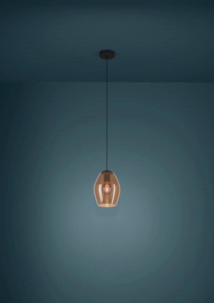 Lampe à suspension en verre ambré Estanys 1 Ø 19 cm Stars of Light 9008606235933