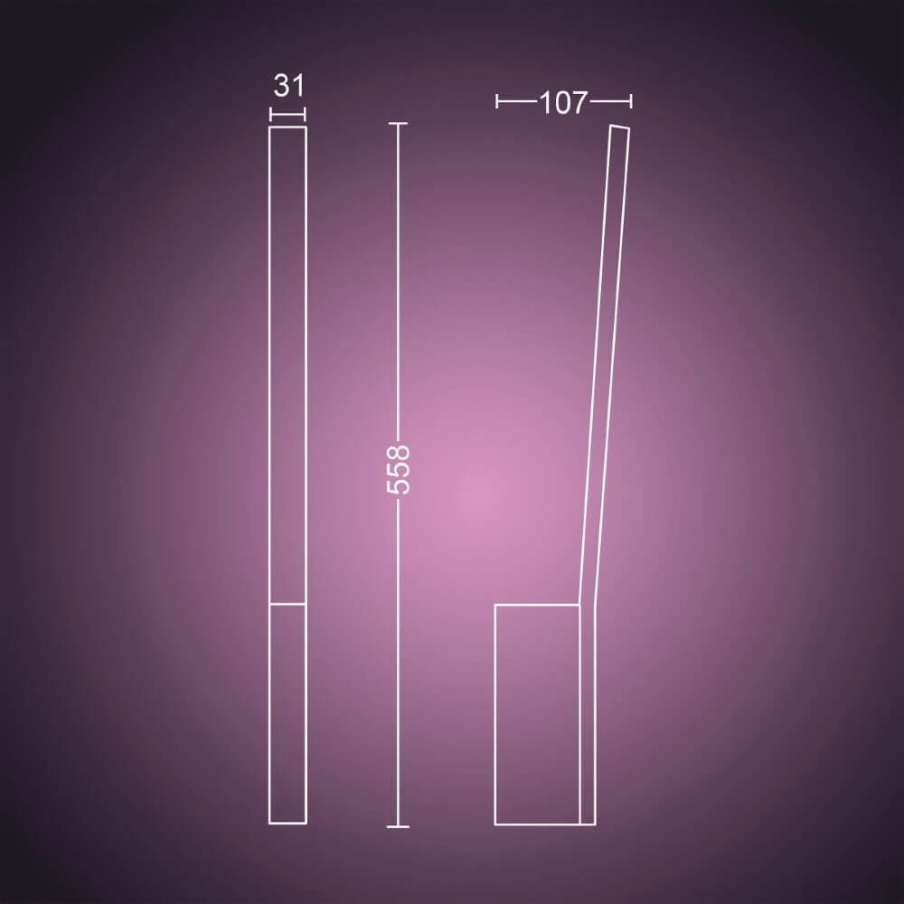 Applique rétro-éclairage Hue Liane - White and Color noir Philips 8719514343429