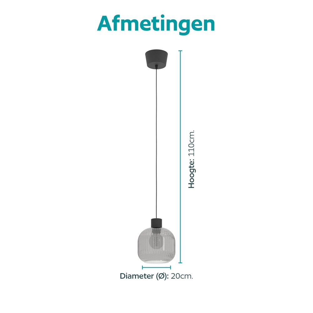 Lampe pendante de conception Dasmina noir Ø 20cm Eglo 9008606406272