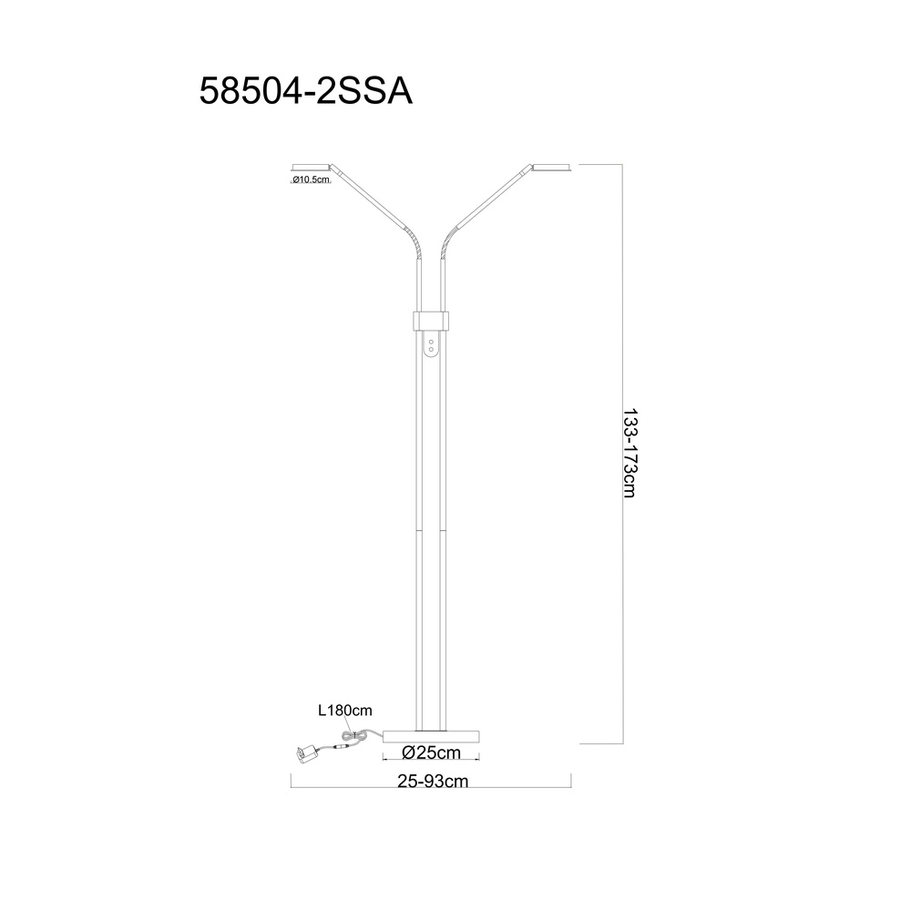 Lampe de lecture à deux lumières Silvio brun sable Globo 9007371584048