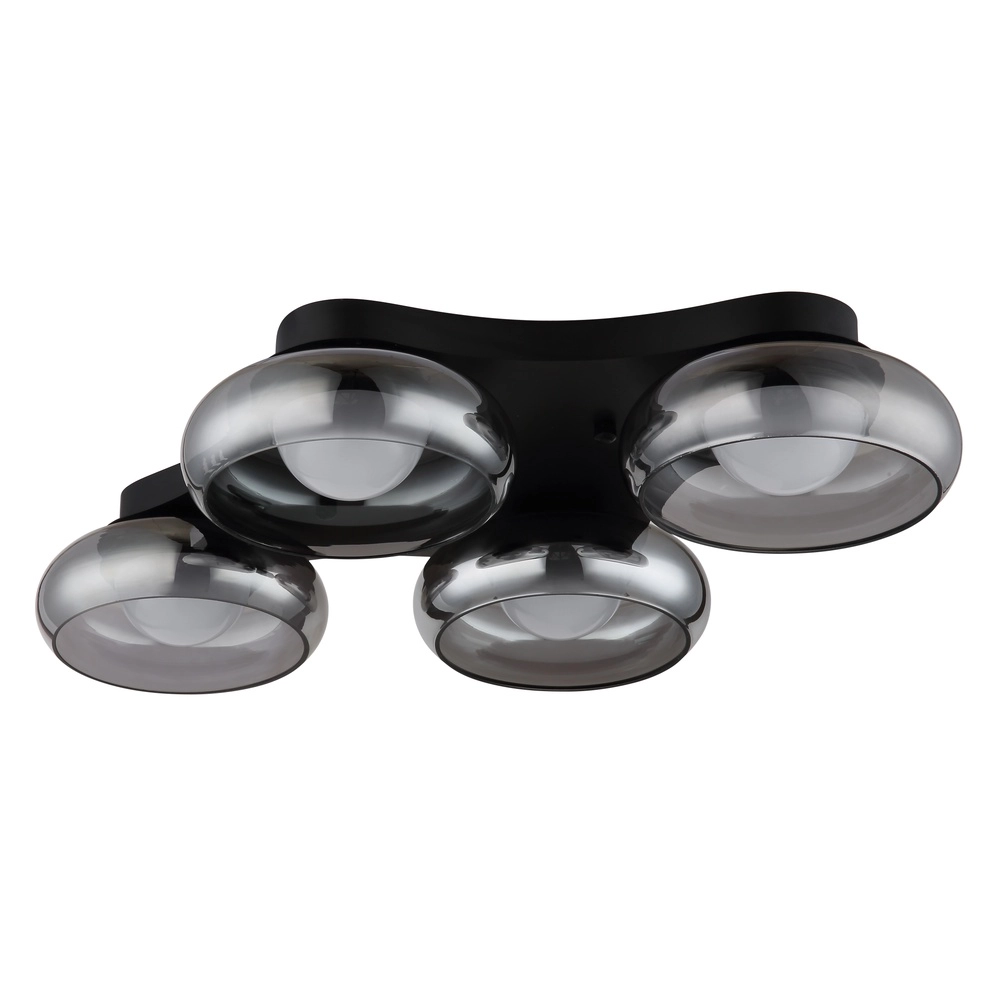 Lampe de plafond à design Carlene Noir à 4 lumières Globo 9007371575176