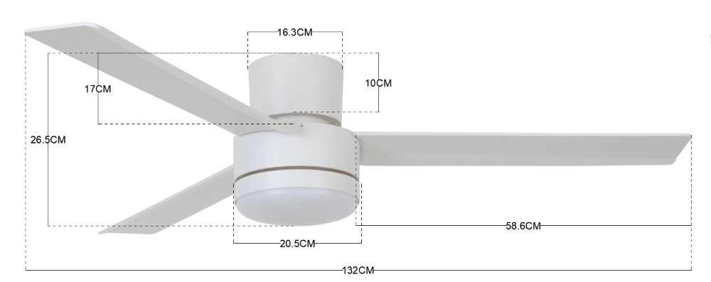Ventilateur de plafond avec lumière Lagoon Ø 132cm - IP55 - Blanc Beacon 9333509137375