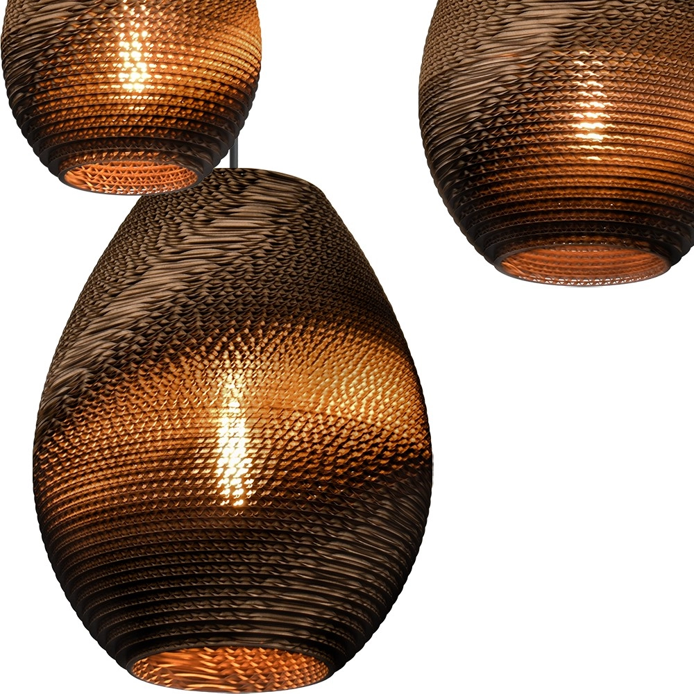 Lampe suspendue à 10 lampes Carta Pineapple Cacao à capuchon de papier de pensée Masterlight 8718121437996