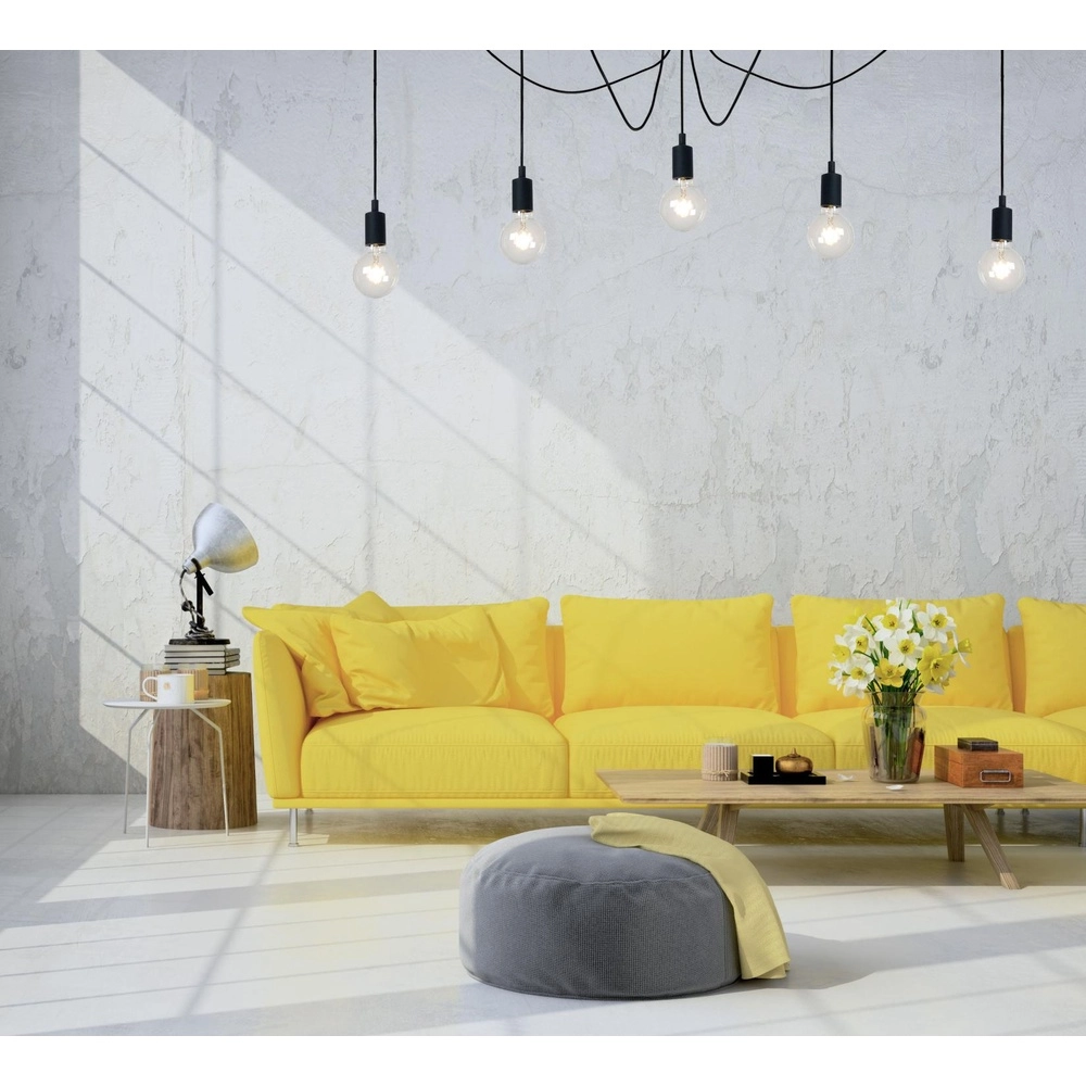 Lampe suspendue à 5 lampes noire Fix Adapté pour un loft Lucide 5411212082701