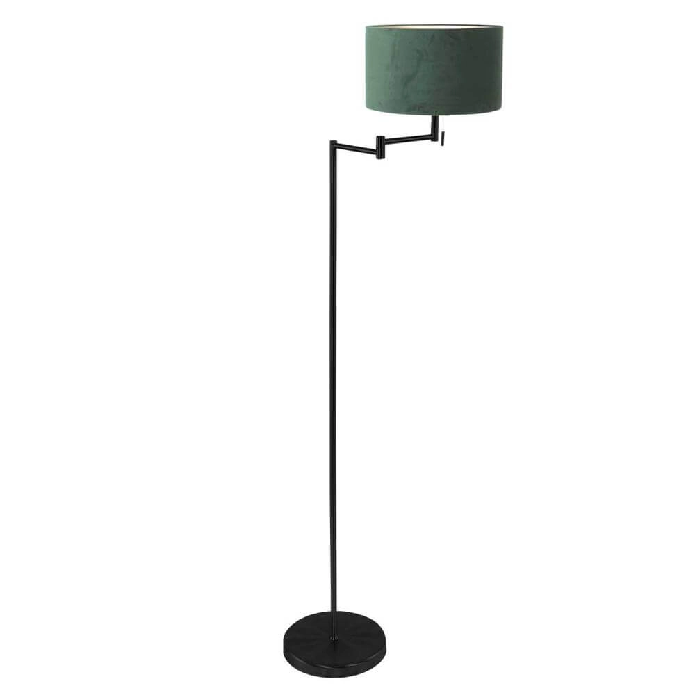 Lampadaire Bella noir avec capuche verte