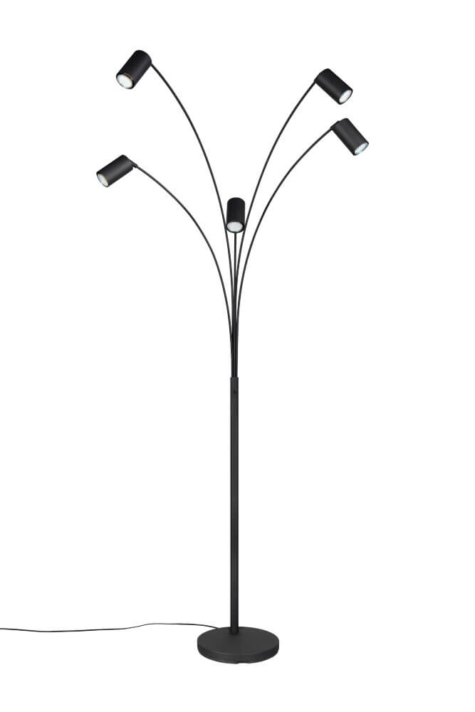 Lampadaire 5 lumières Marley Noir Trio 4017807612363