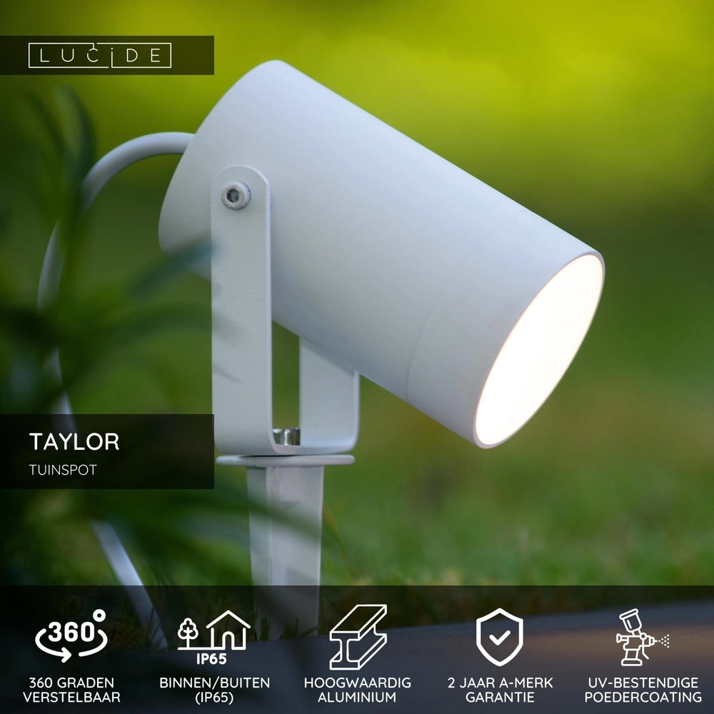 Tache de pointe Taylor IP65 blanc Lucide 5411212092762