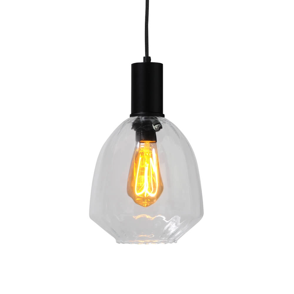 Lampe suspendue 3 lumières - noire - Porto avec des lunettes Nicolette Masterlight 8718121270098