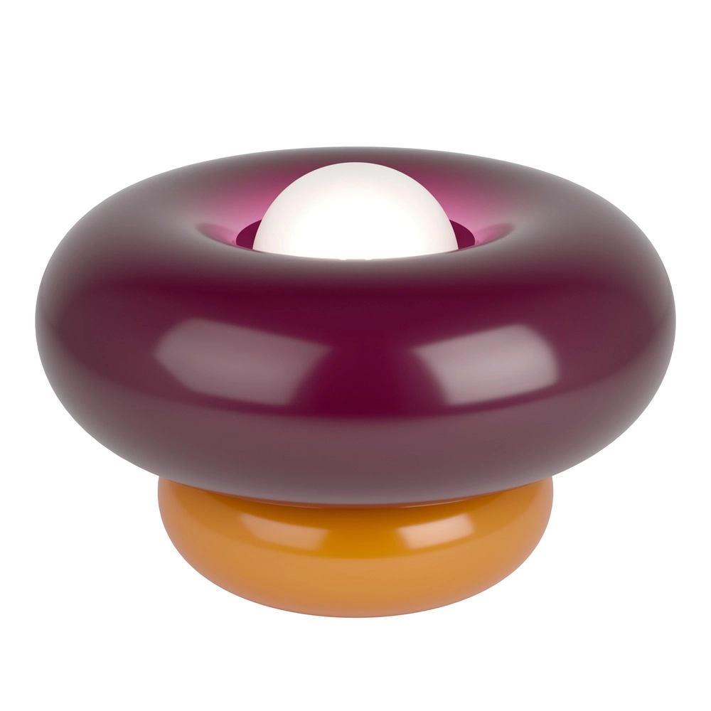 Lampe de table de conception Torchiarolo Orange avec un rouge bordeaux