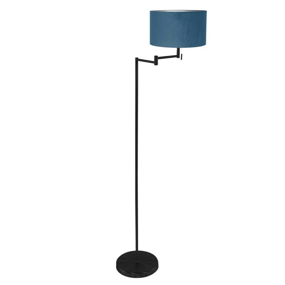 Lampadaire Bella noir avec capuche bleue