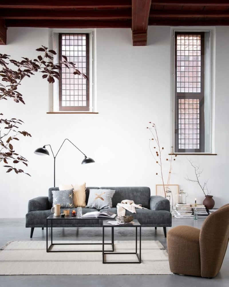 Lampadaire noir Orion 2 lumières Light & Living 8717807305147