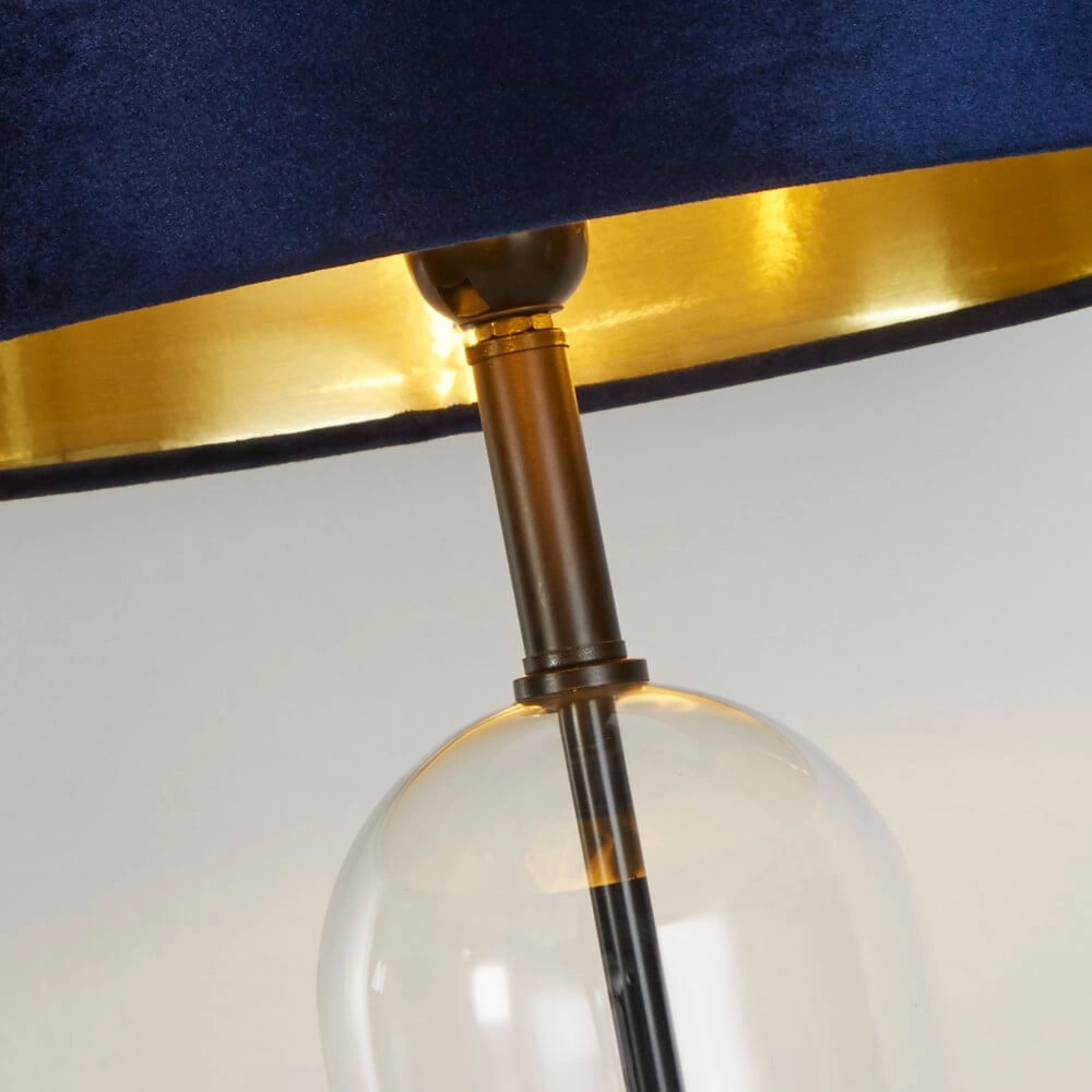 Lampe de table unique Oxford avec capuche bleu foncé Searchlight 5053423256665