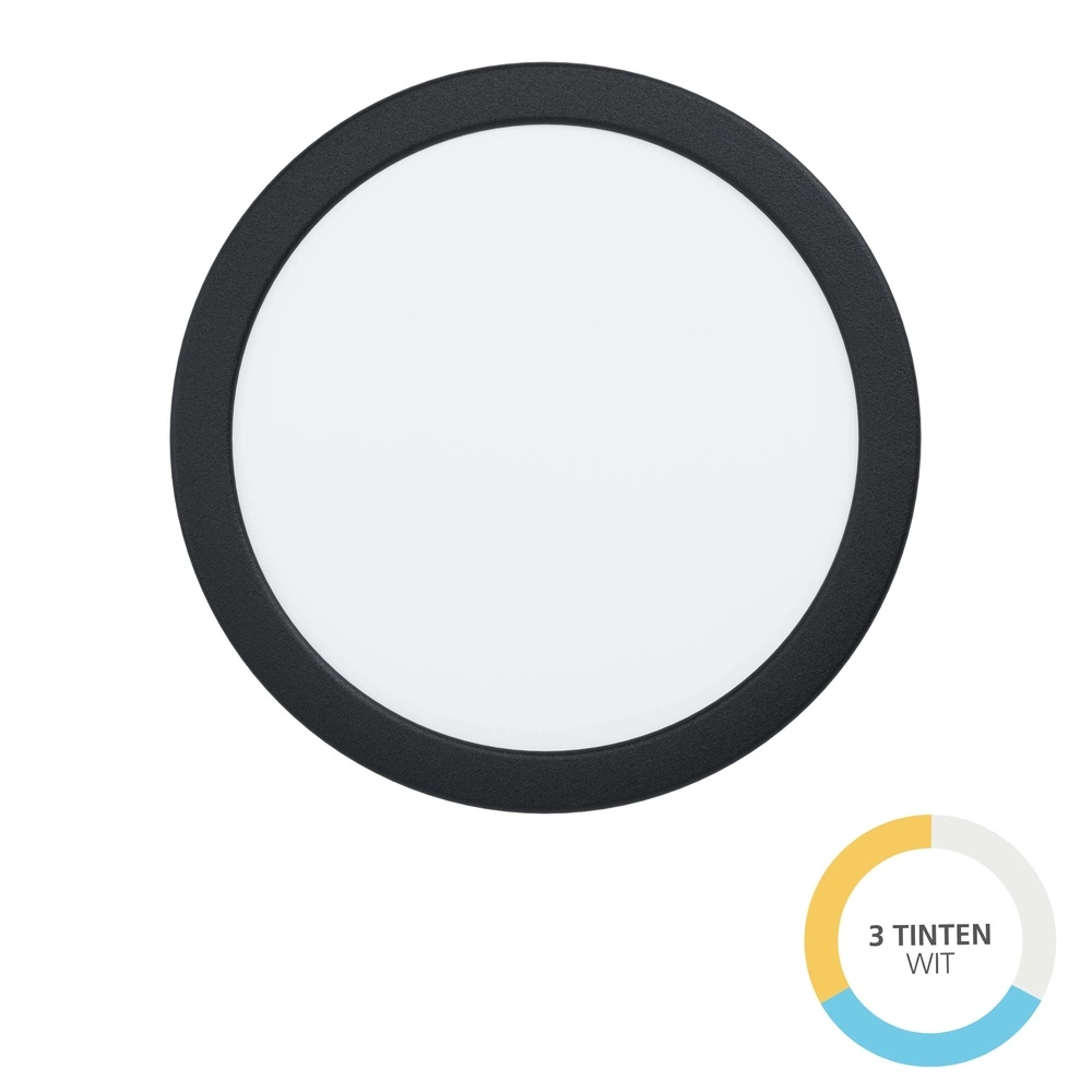 Lampe encastrée Fueva 6 rond - noir - Ø 21,6cm