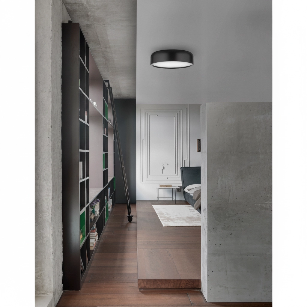 Plafonnier design Perleto noir Ø 48cm