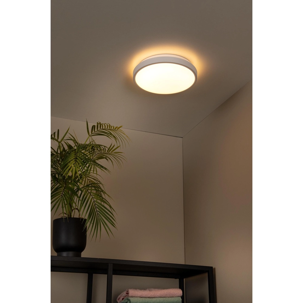 Lumière blanche de plafond Dasher Ø 29,3cm IP44 pour la salle de bain Lucide 5411212792082