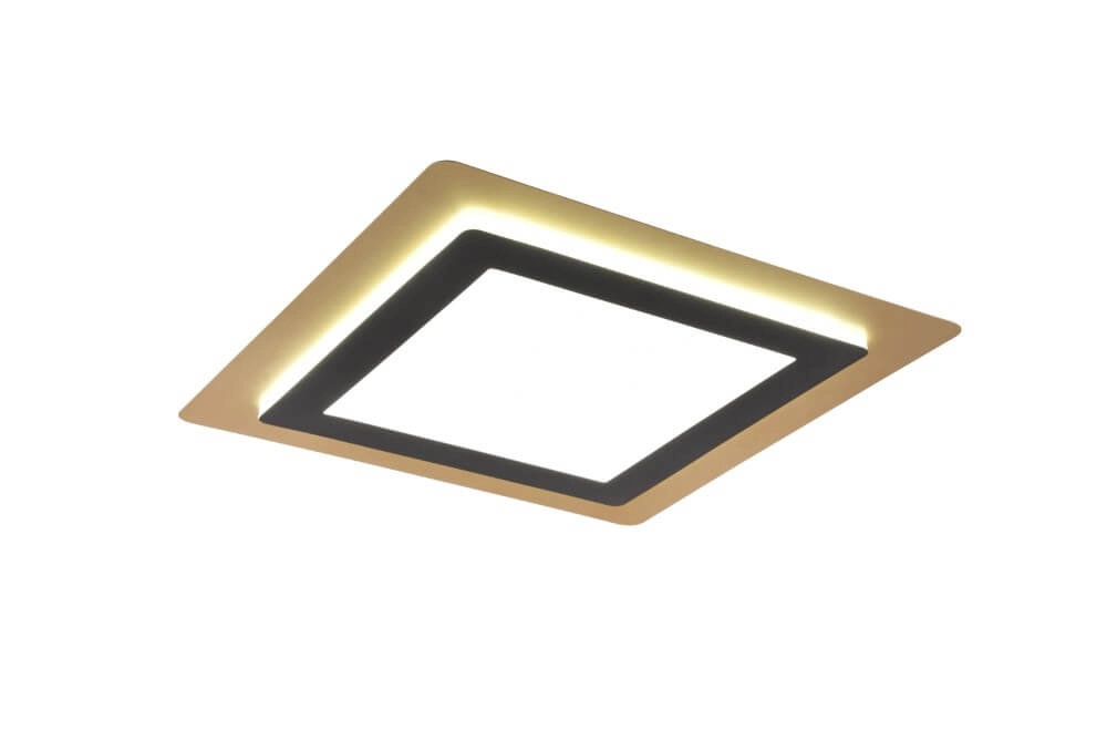 Plafonnier design carré Morgan noir avec de l'or Trio 4017807574401