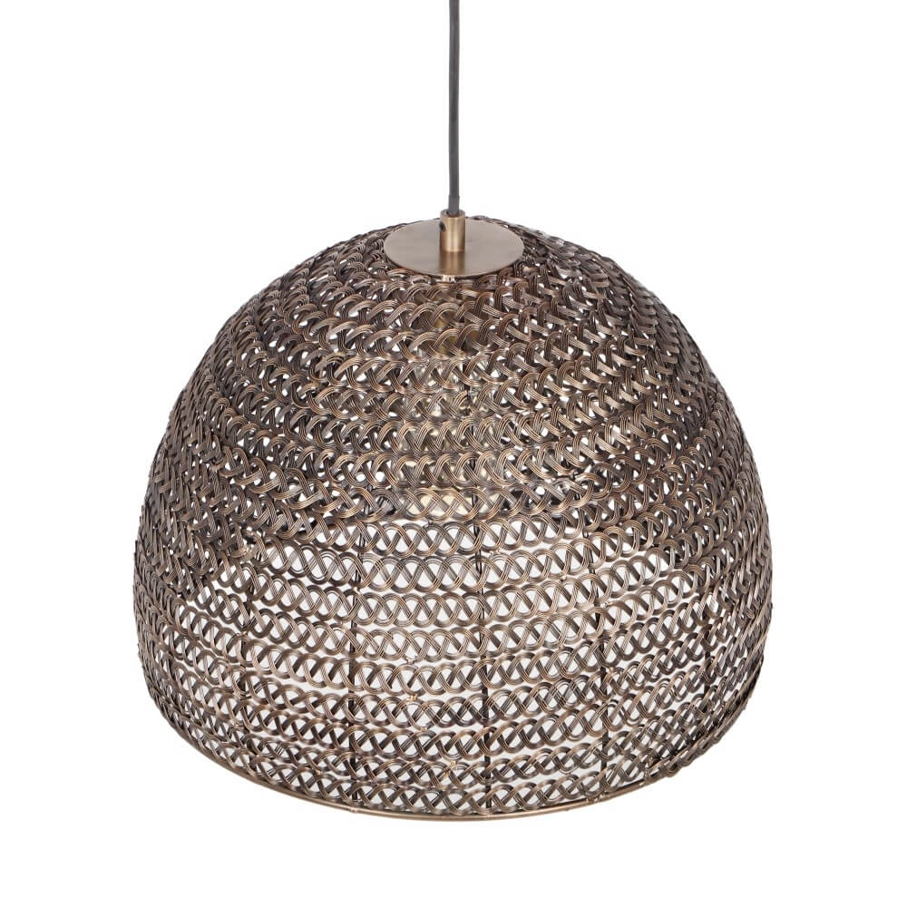 Lampe suspendue en rotin noir Kamara Ø 36 cm Trio 4017807617344