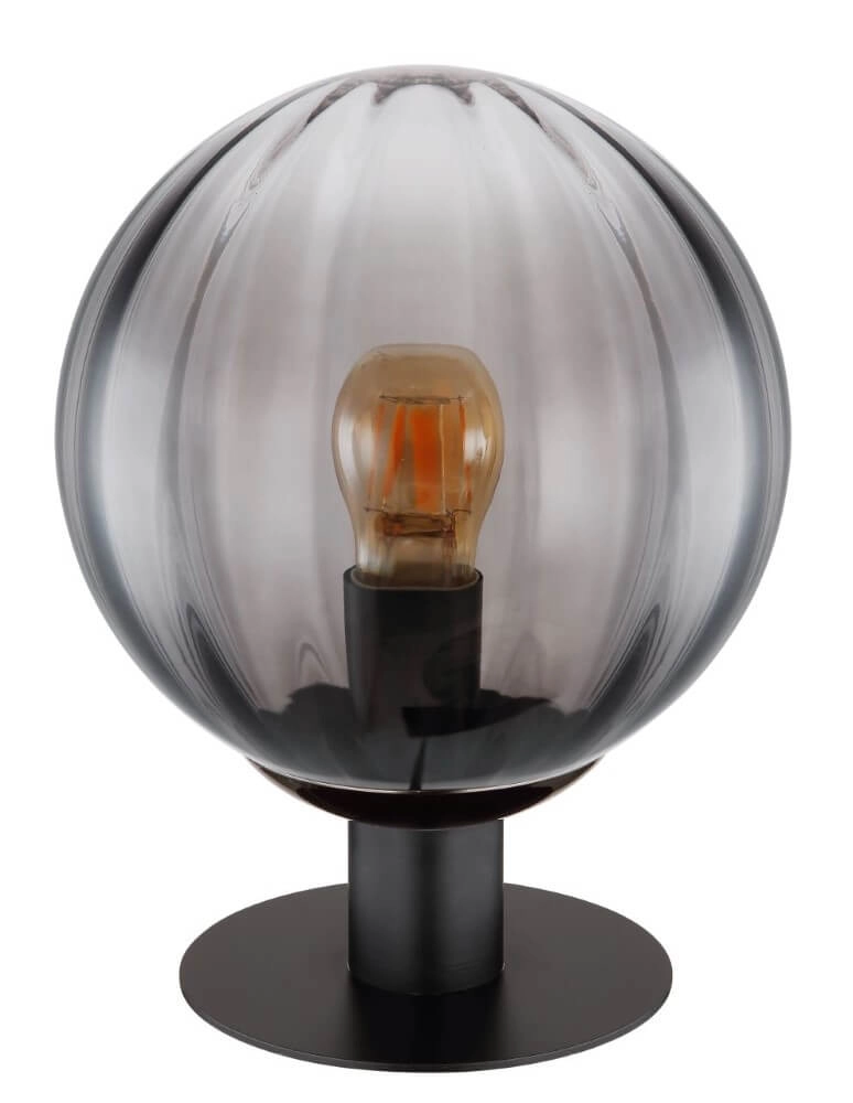 Lampe de table Dallerta noir avec verre fumé Globo 9007371458561