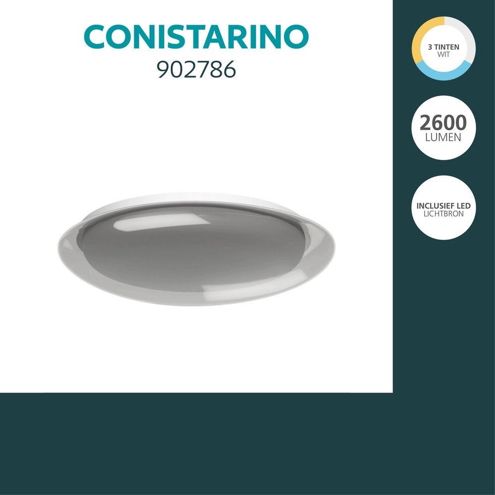 Lampe de plafond à design Conistarino Blanc de fumée Eglo 9008606399710