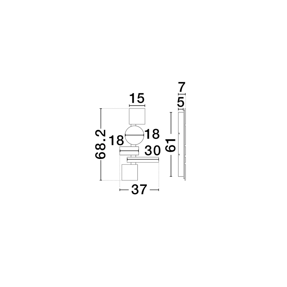 Applique murale gaie Margot coloré 68,2cm Lyora 5212017479716