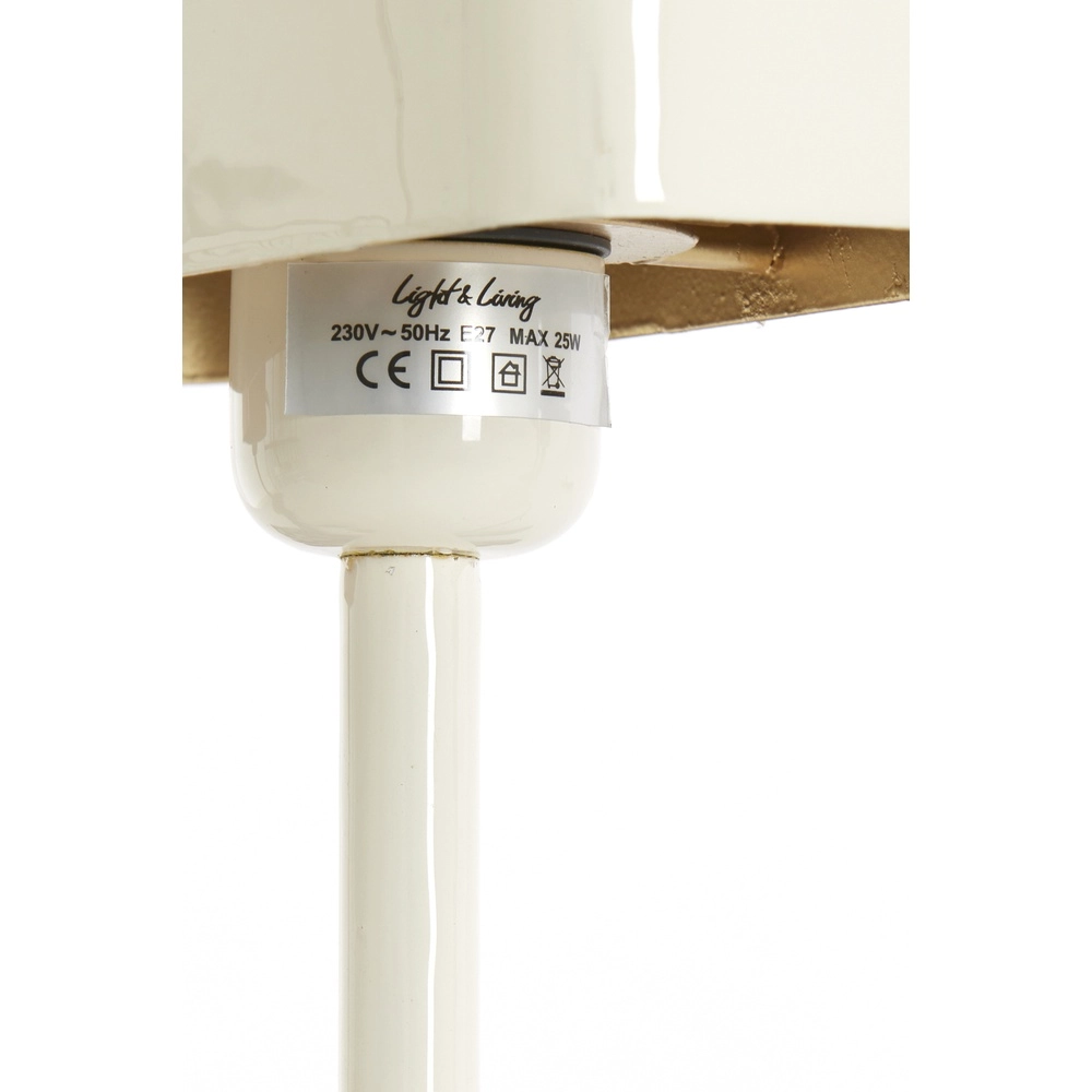 Lampe de chevet Elenie 20x10cm - crème brillante Light & Living 8717807818715