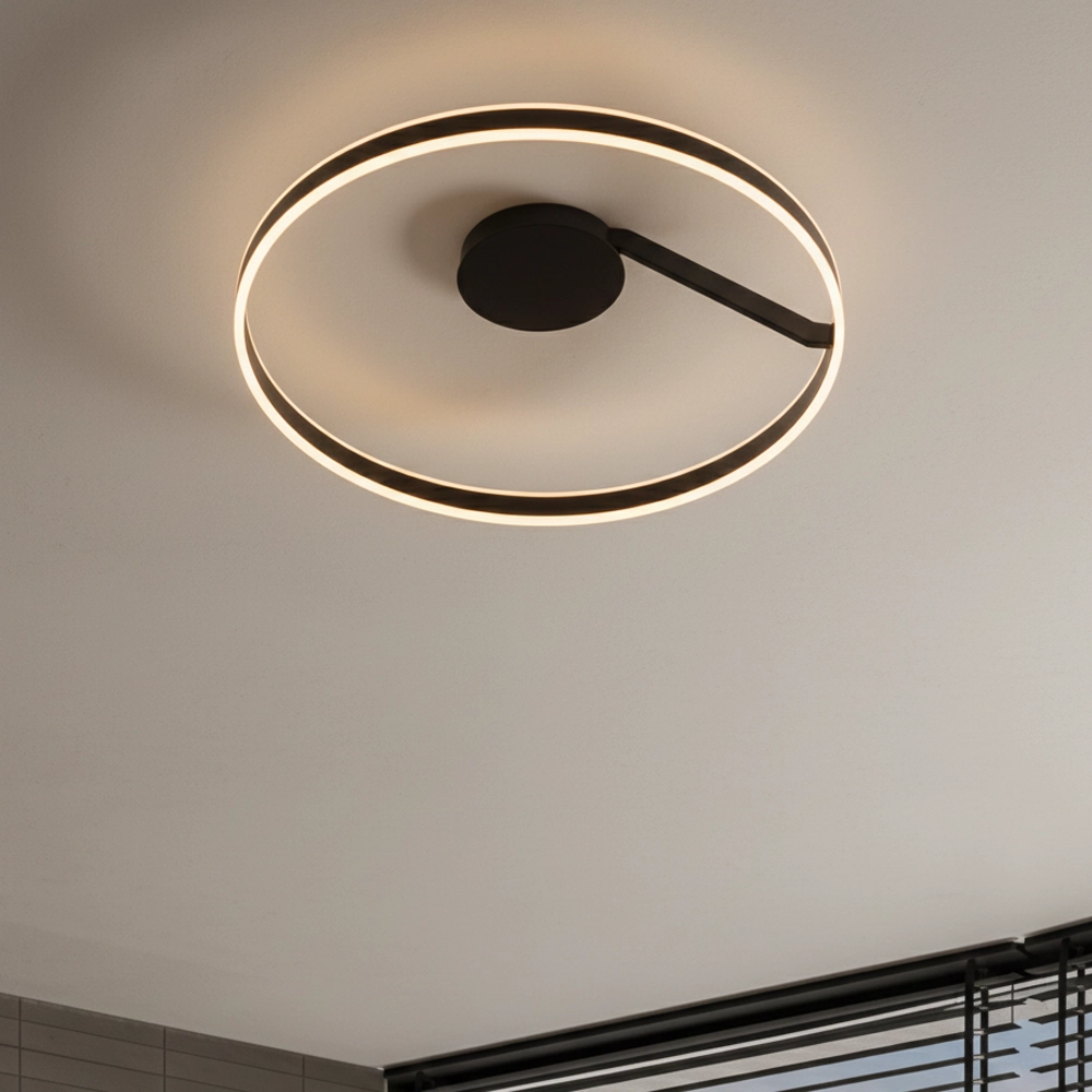 Plafonnier Bianco noir Ø 80cm